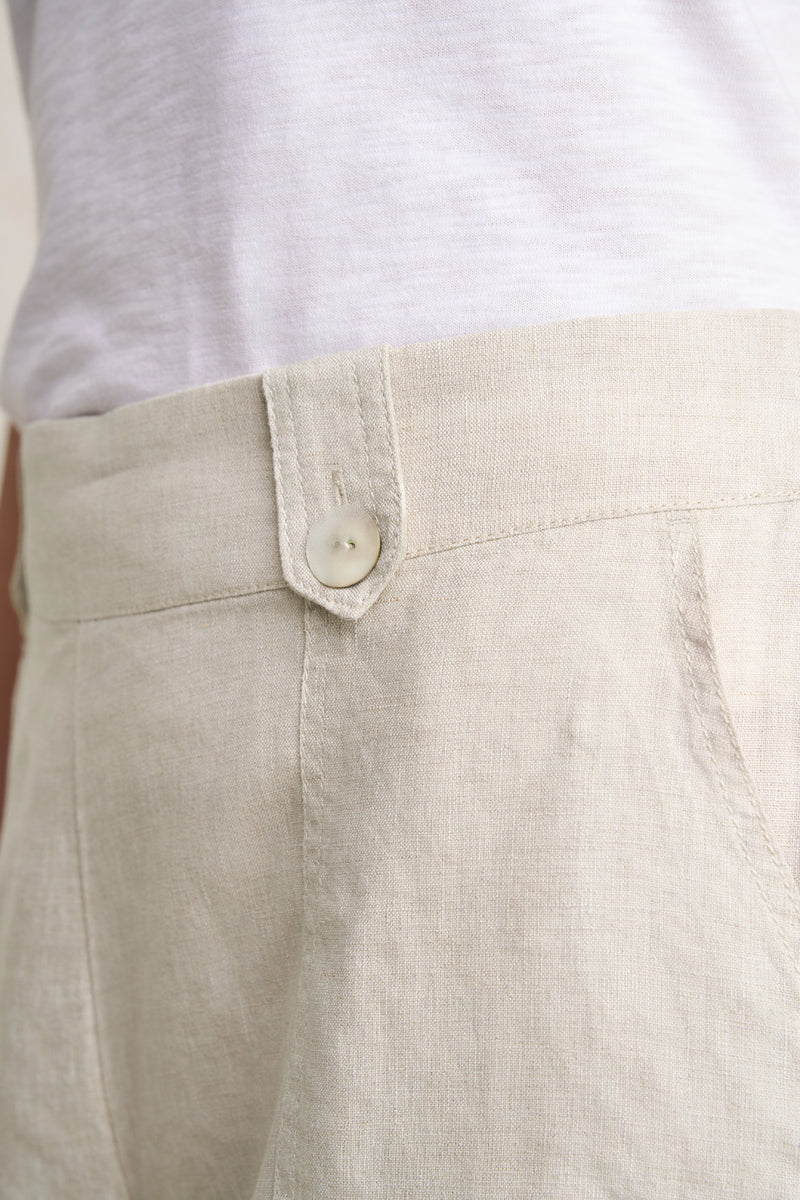 Linen Culotte - Natural Cross Dye