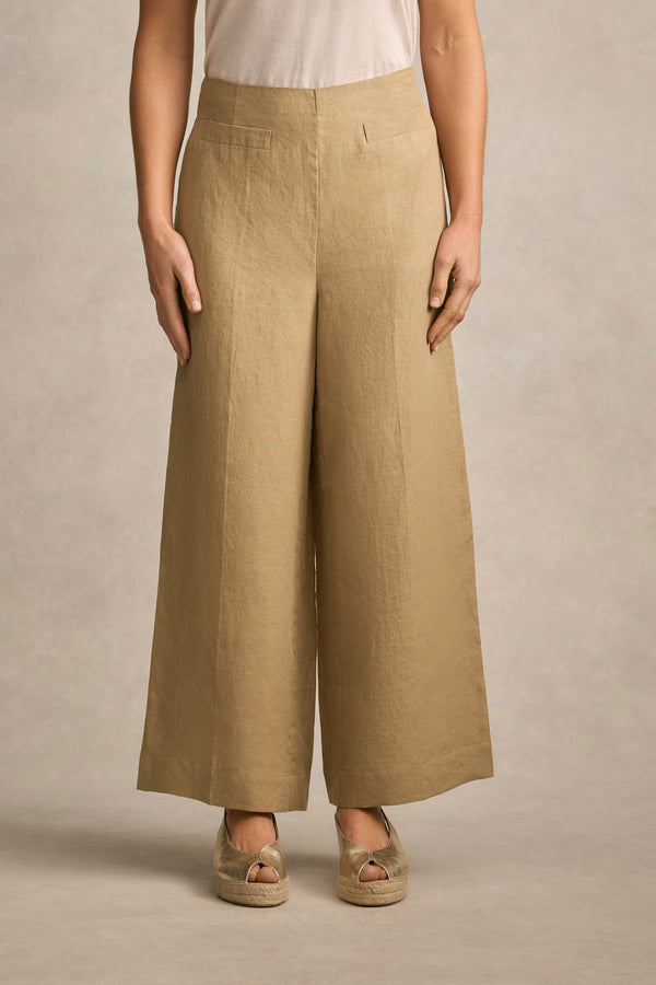 French Linen 7/8 Pant - Camel Twill
