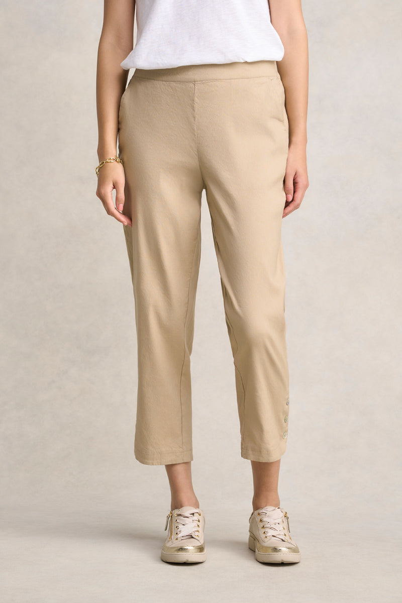 Curved Hem Linen Pant - Flax
