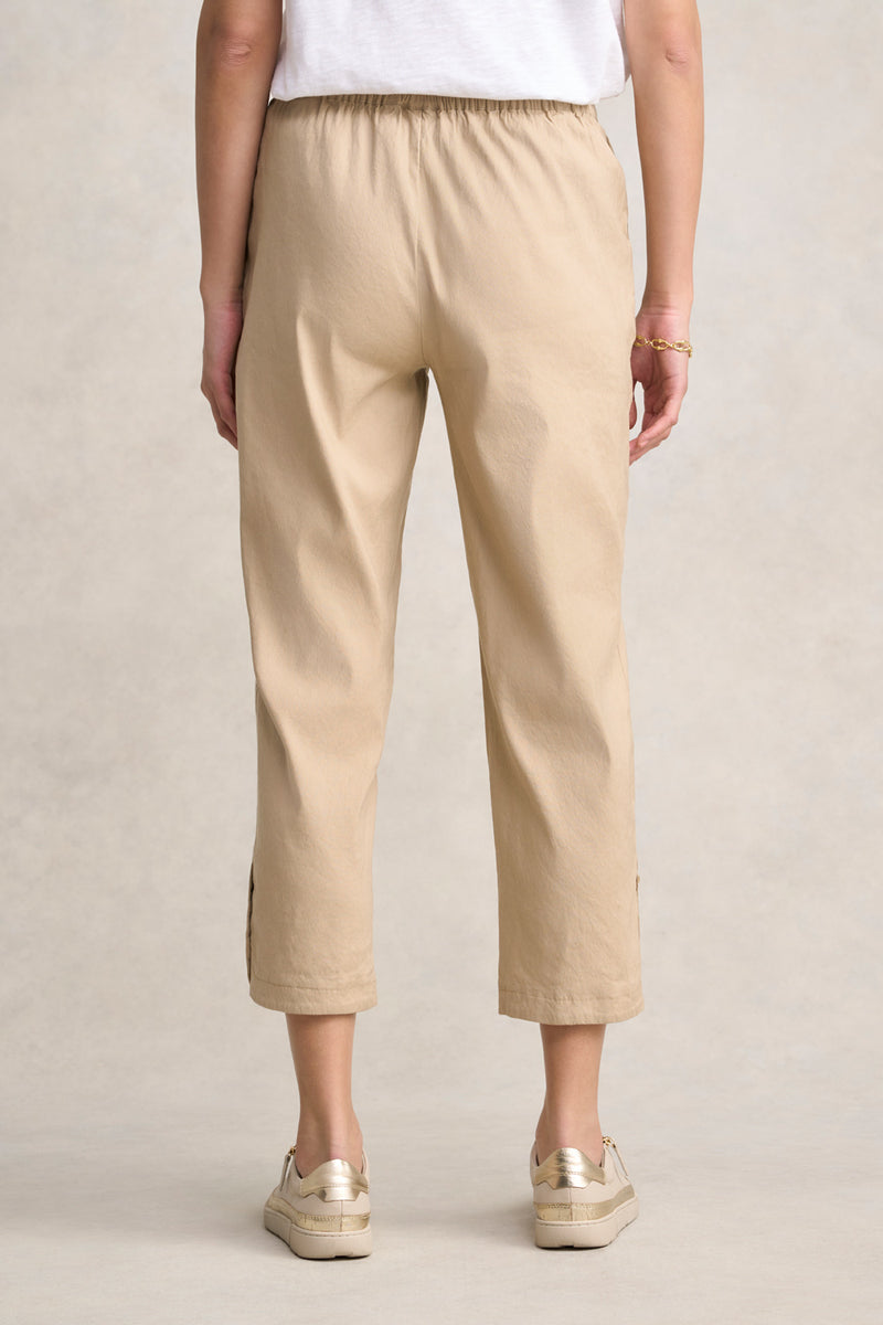 Curved Hem Linen Pant - Flax
