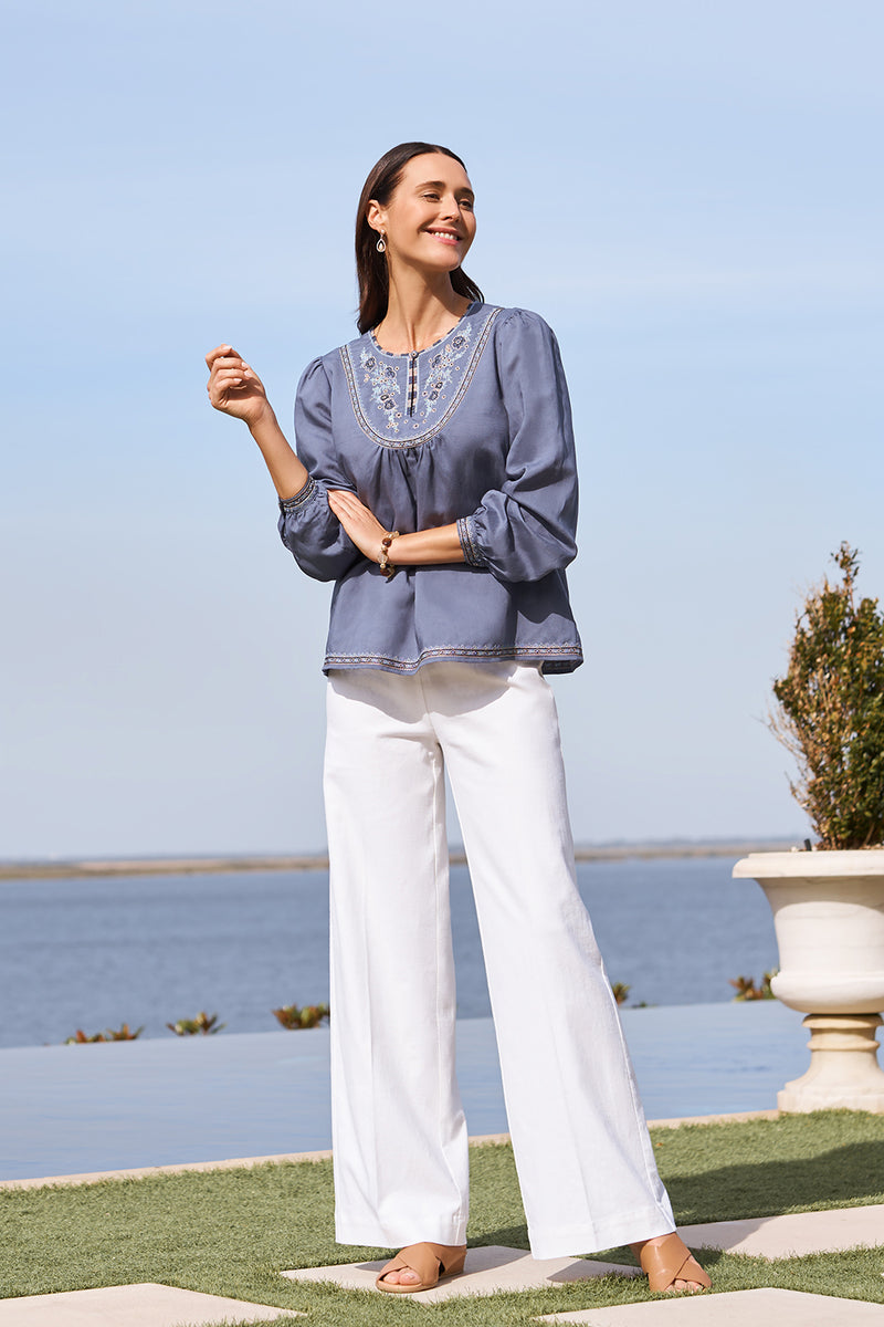 Embroidered Swing Blouse - Twilight