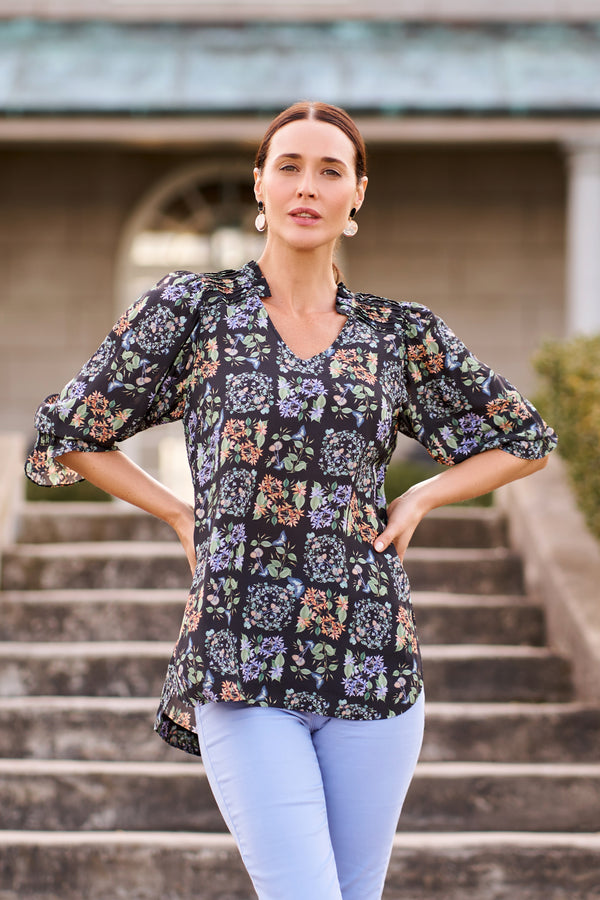 Printed Frill Detail Tunic