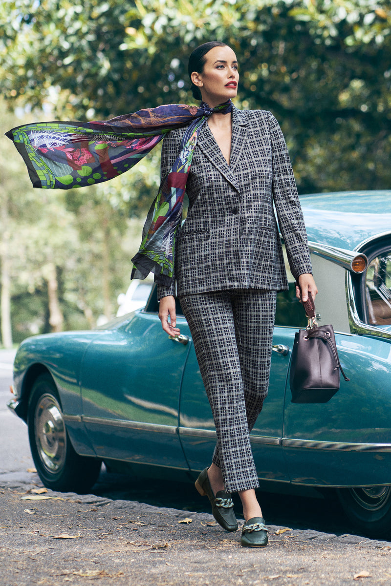 Ponte Check Pant - Ink Check