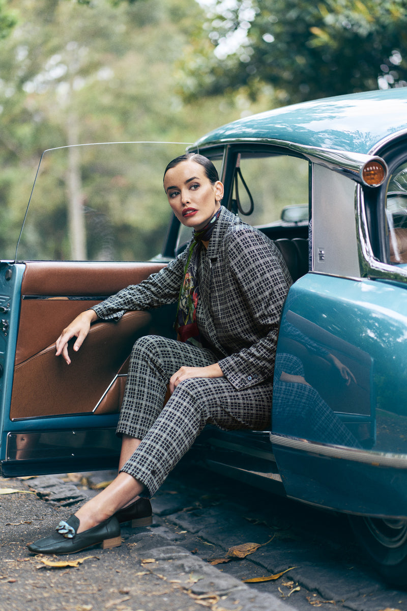 Ponte Check Pant - Ink Check