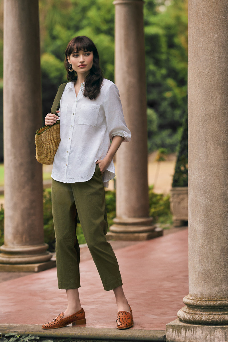 Ankle Length Tapered Pant - Khaki