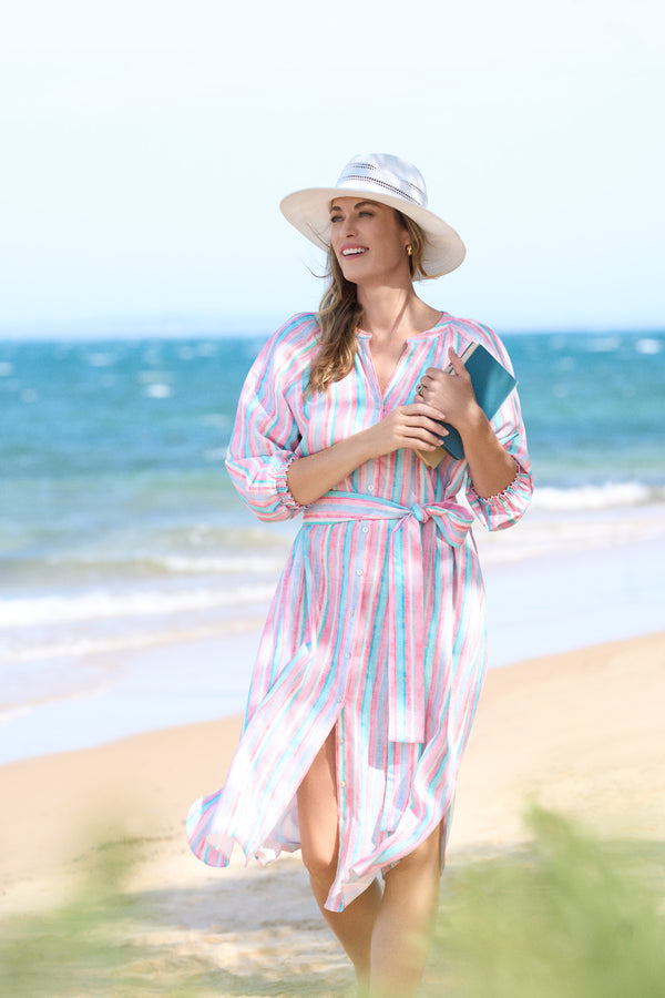 Stripe Resort Shirt Dress