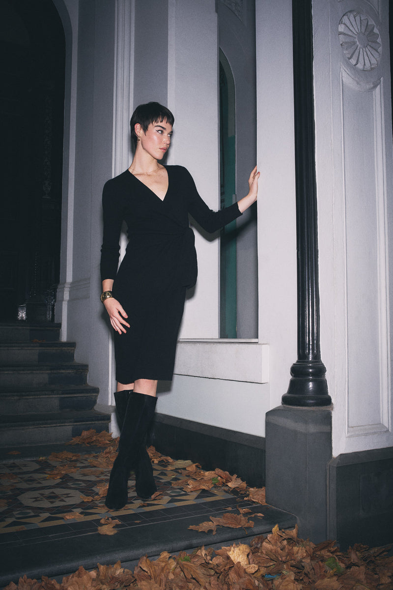Wrap Detail Knit Dress
