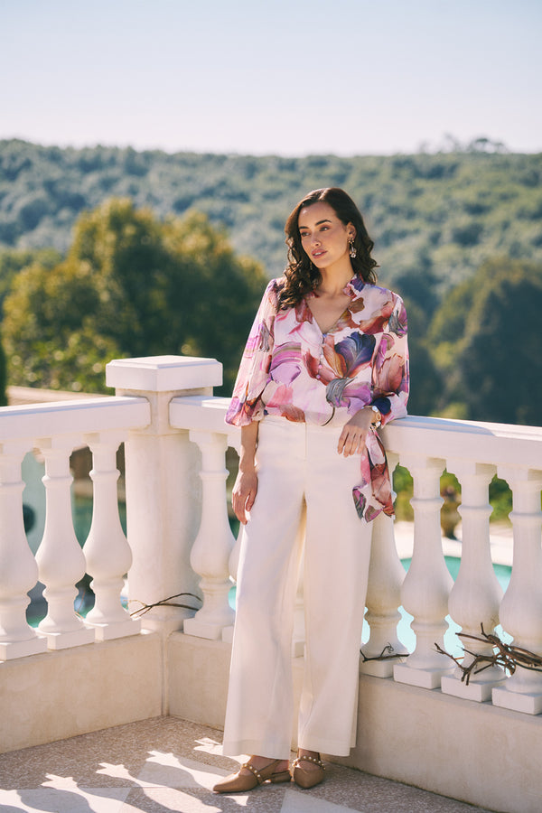 Georgette Floral Blouse – Impasto Floral Print