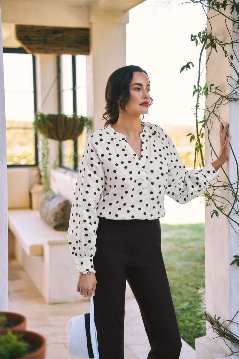 Spot Linen Blouse – Spot Print