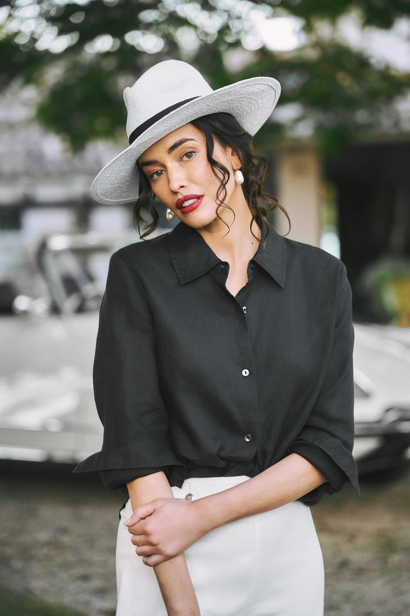 French Linen Shirt – Black