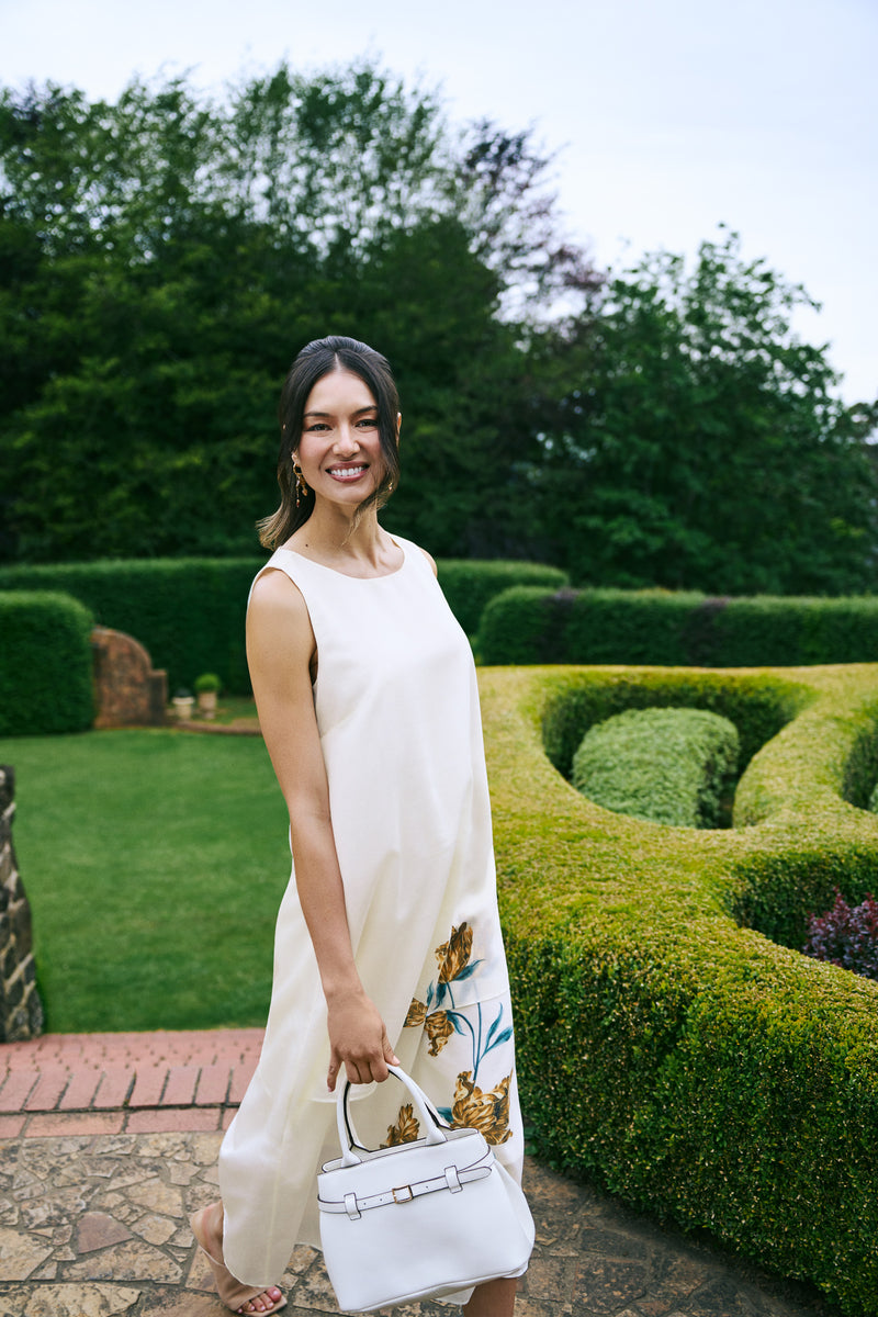 Sheer Layer Dress - Lone Stem Print