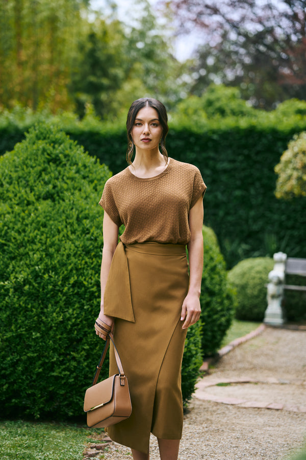 Basket Weave Knit - Tobacco