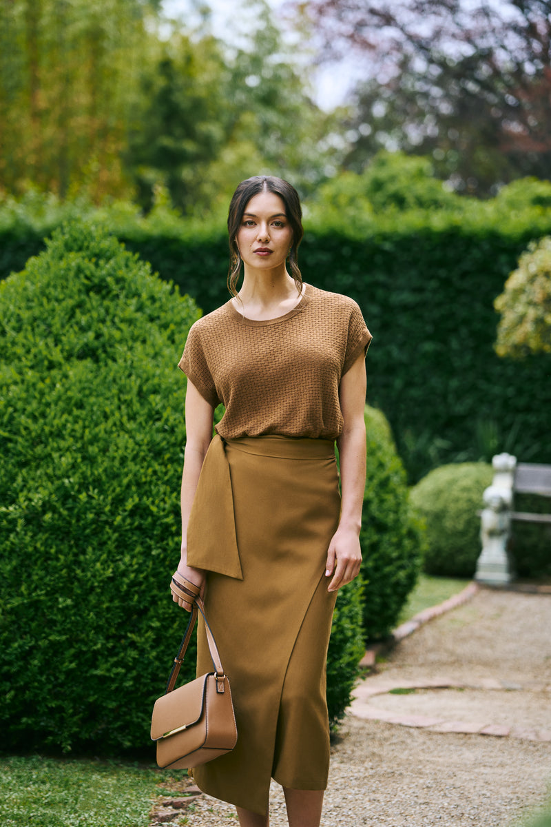 Basket Weave Knit - Tobacco