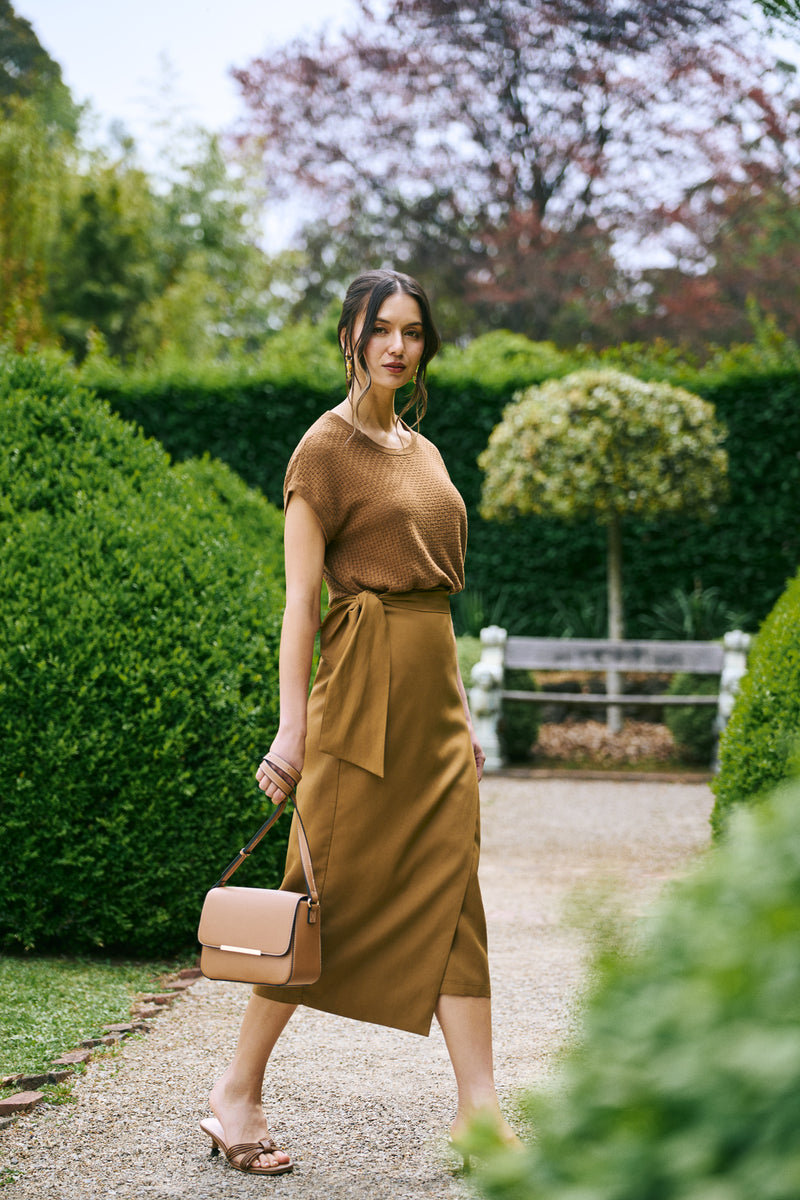 tobacco skirt Brown Polished yet edgy Max Mara | Woman -