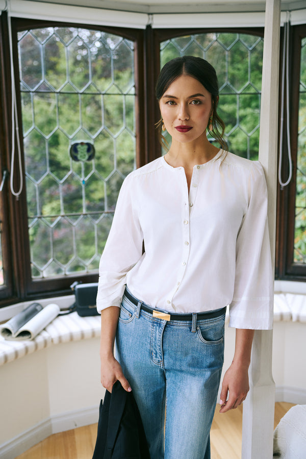 Jersey Mix Shirt - White