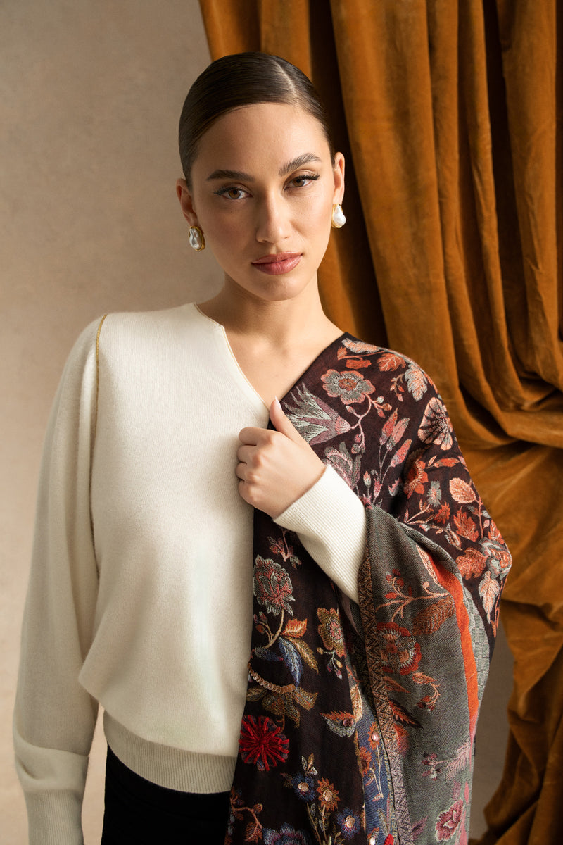 Cashmere Gold Detail Knit - Cream