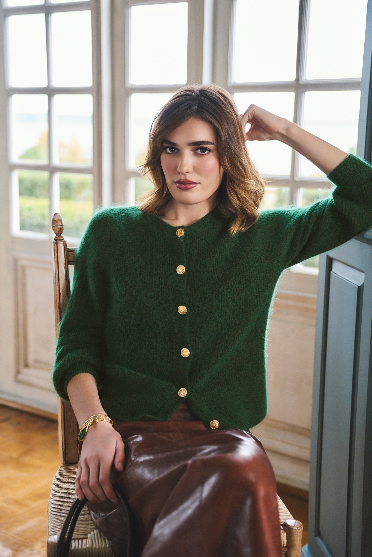 Blouson Sleeve Cardigan - Clover – Blue Illusion