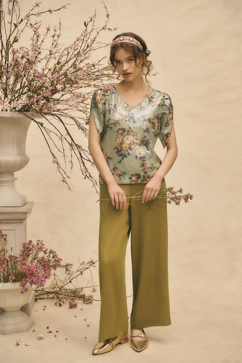 Wide Leg 7/8 Pant - Bronze
