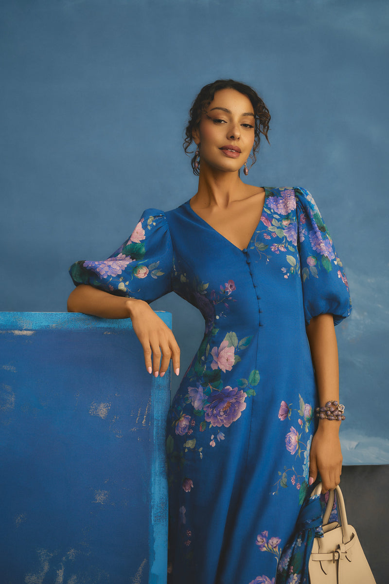 Border Print Dress - Blooms Border Print