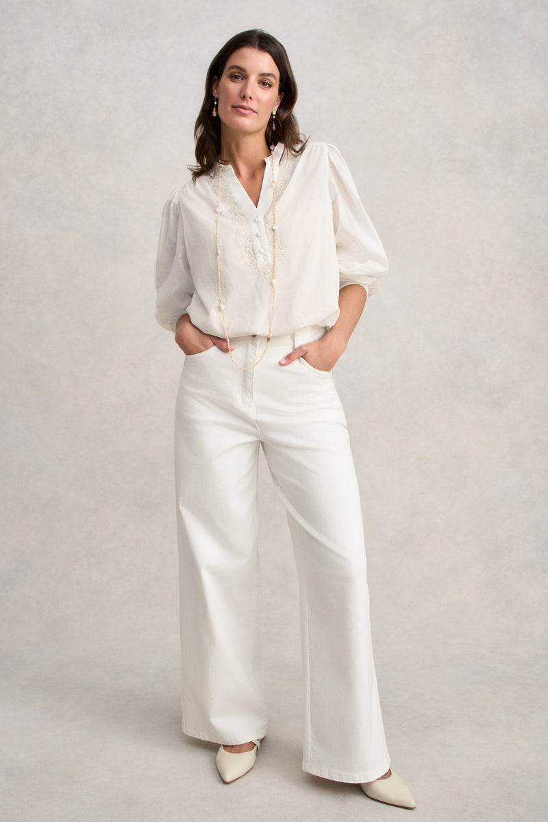 Embroidered Blouse - Cream