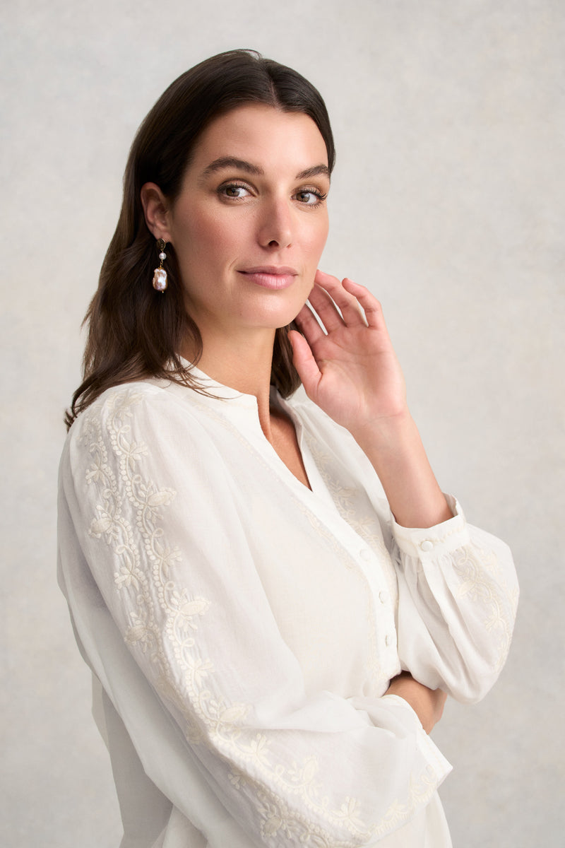 Embroidered Blouse - Cream