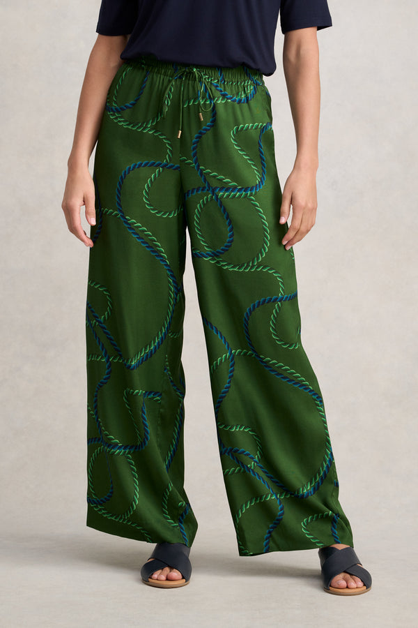 Viscose Pull On Print Pant - Rope Print