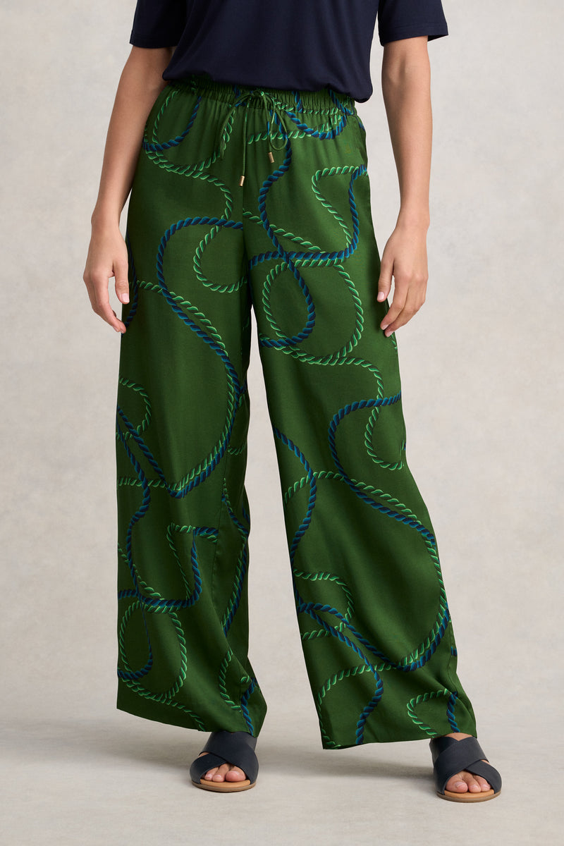 Viscose Pull On Print Pant - Rope Print