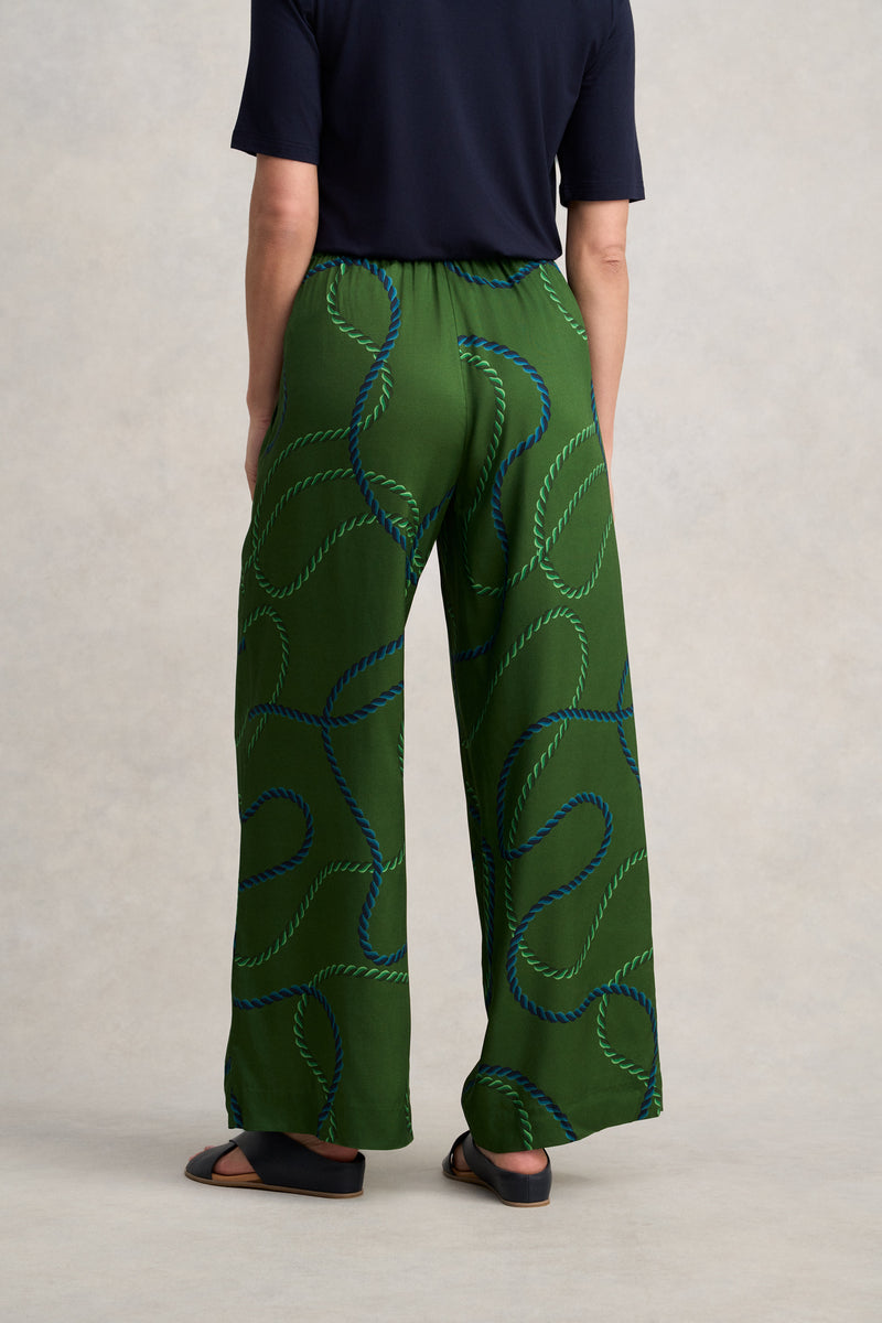Viscose Pull On Print Pant - Rope Print