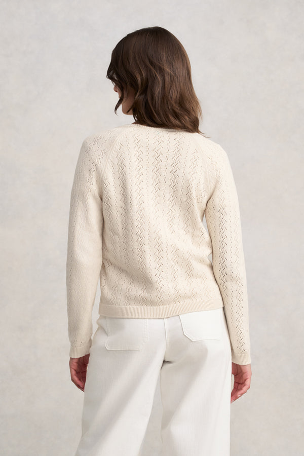 Pointelle Cardigan - Ecru