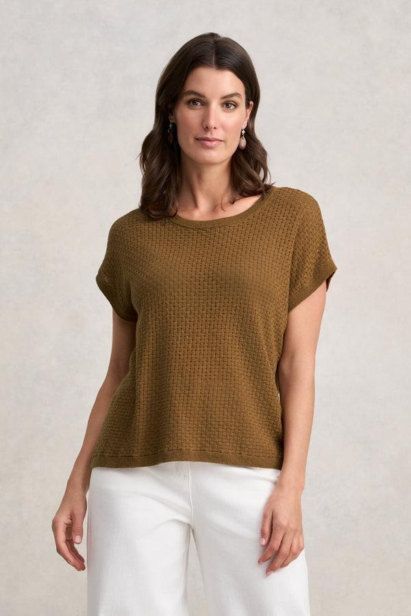 Basket Weave Knit - Tobacco