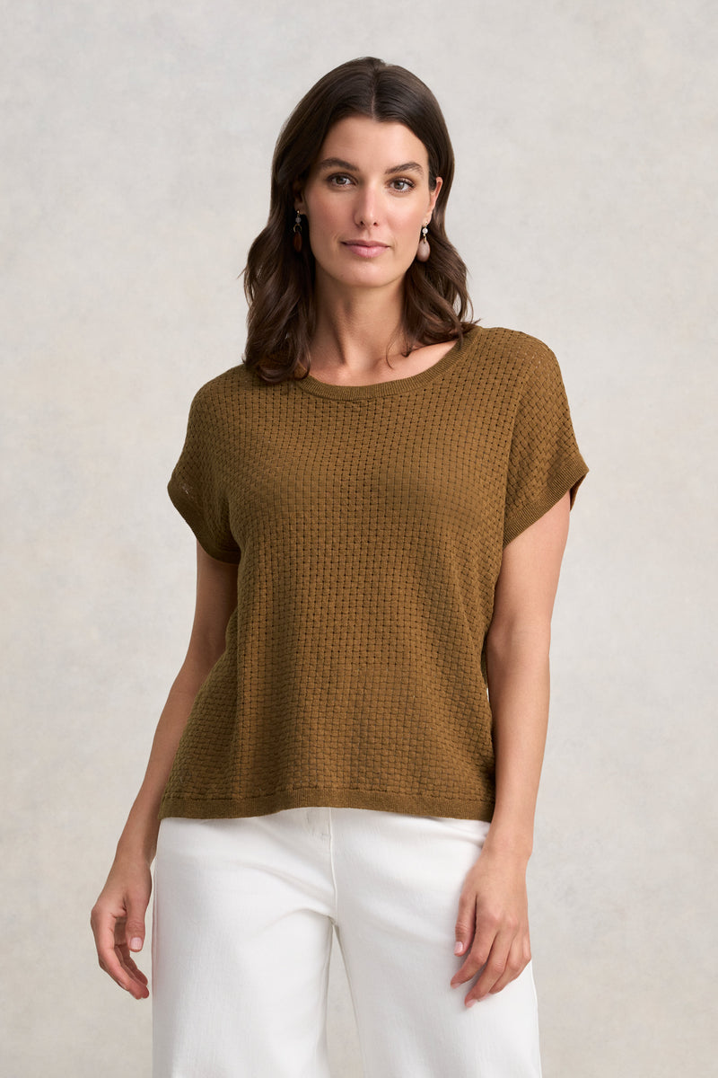 Basket Weave Knit - Tobacco
