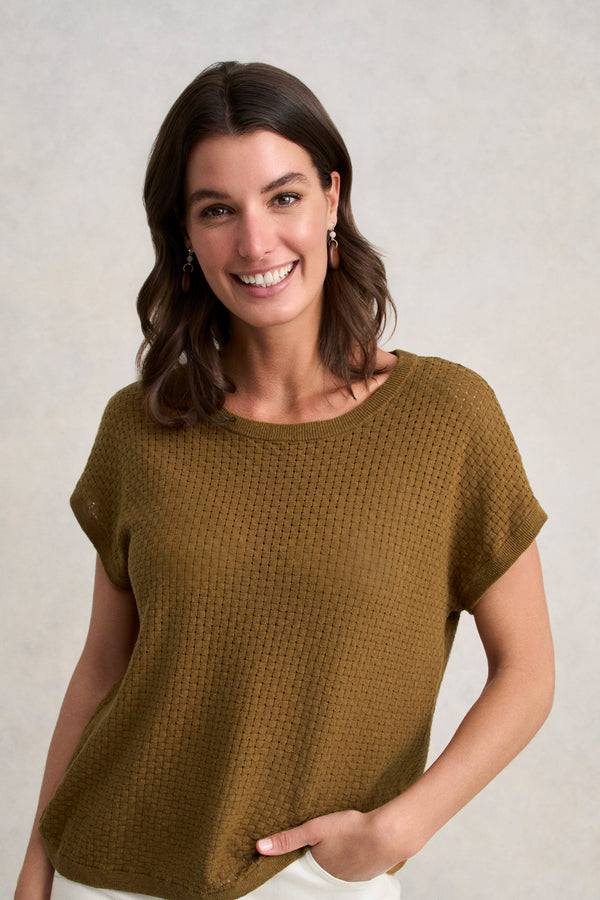 Basket Weave Knit - Tobacco