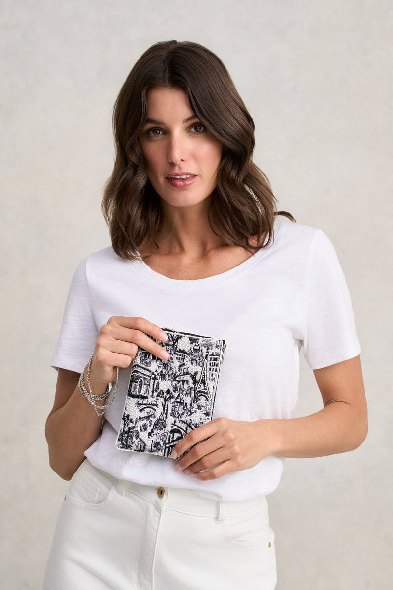 Paris Print Cos Bag - Black