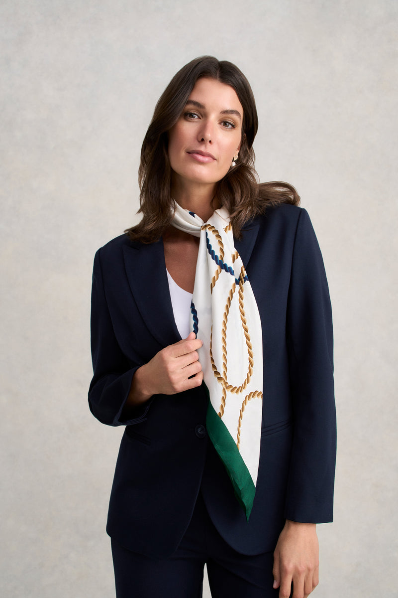 Rope Print Square Scarf - Cream