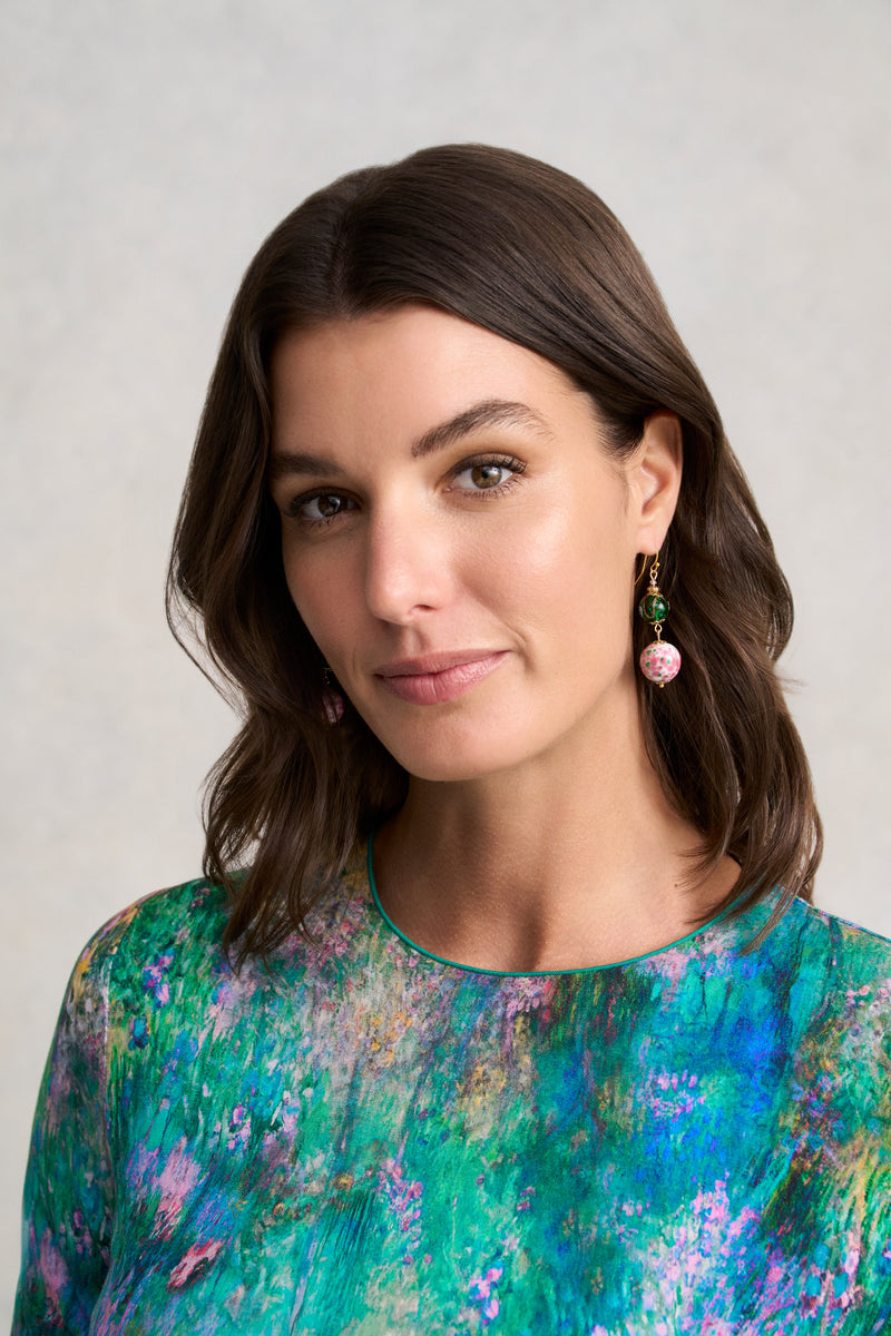 Glass Bead Earrings - Multicolour