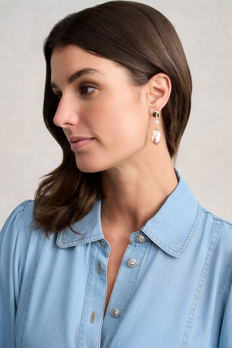 Pearl Statement Earrings - Gold