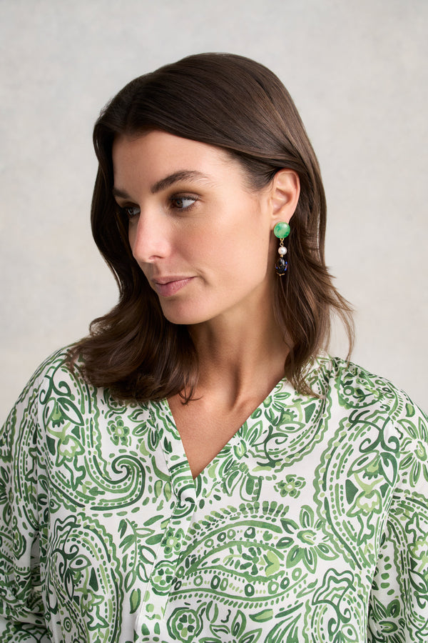 Painted Bead Earrings - Multicolour