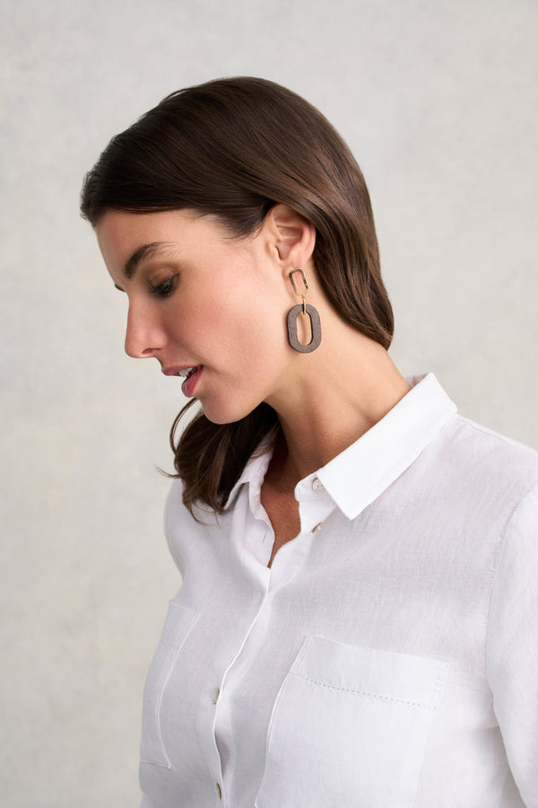 Mixed Link Earrings - Gold