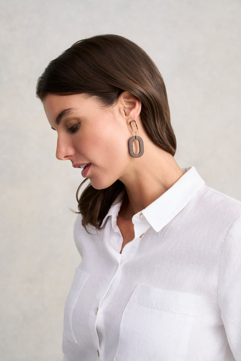 Mixed Link Earrings - Gold