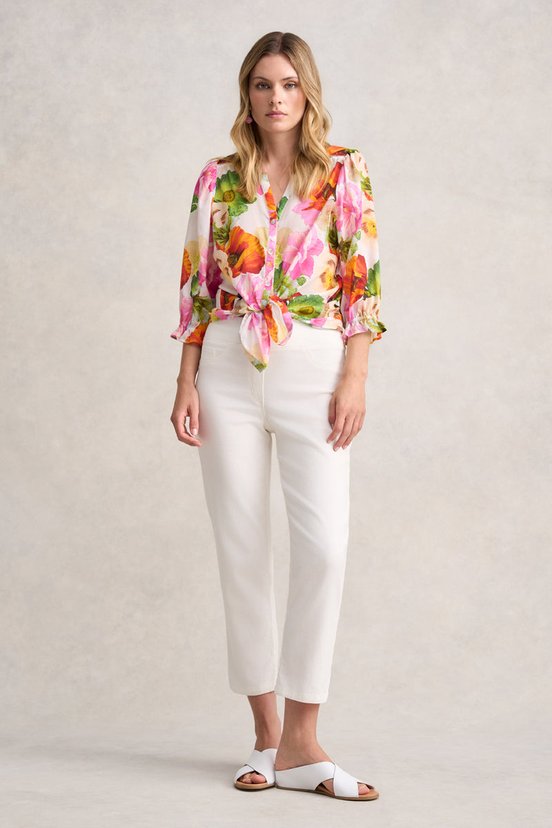 BENGAJEAN ANKLE LENGTH STRAIGHT LEG - CREAM