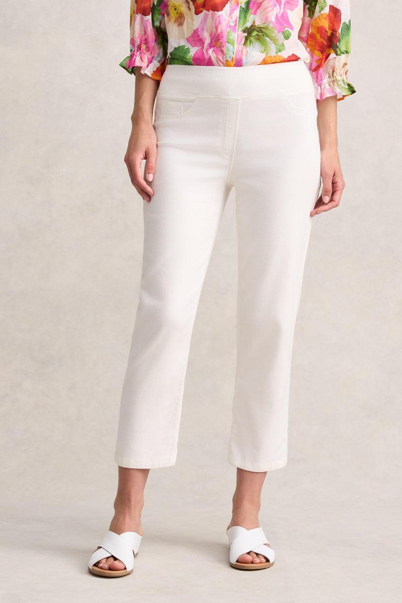 BENGAJEAN ANKLE LENGTH STRAIGHT LEG - CREAM