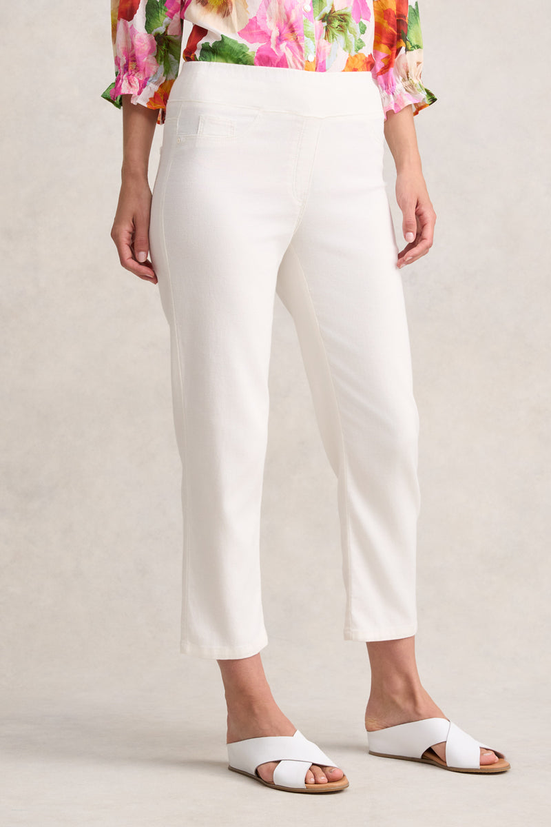 BENGAJEAN ANKLE LENGTH STRAIGHT LEG - CREAM