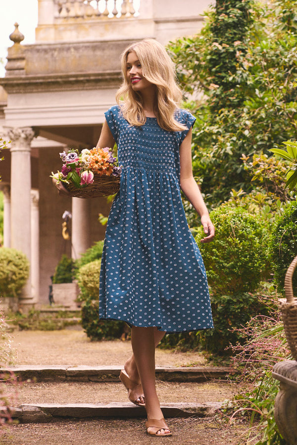 blue illusion linen dress Linen Dress