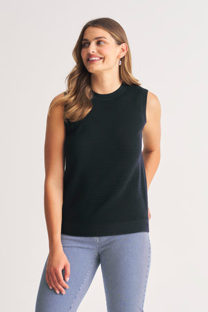 Silk Blend Knit Tank – Blue Illusion