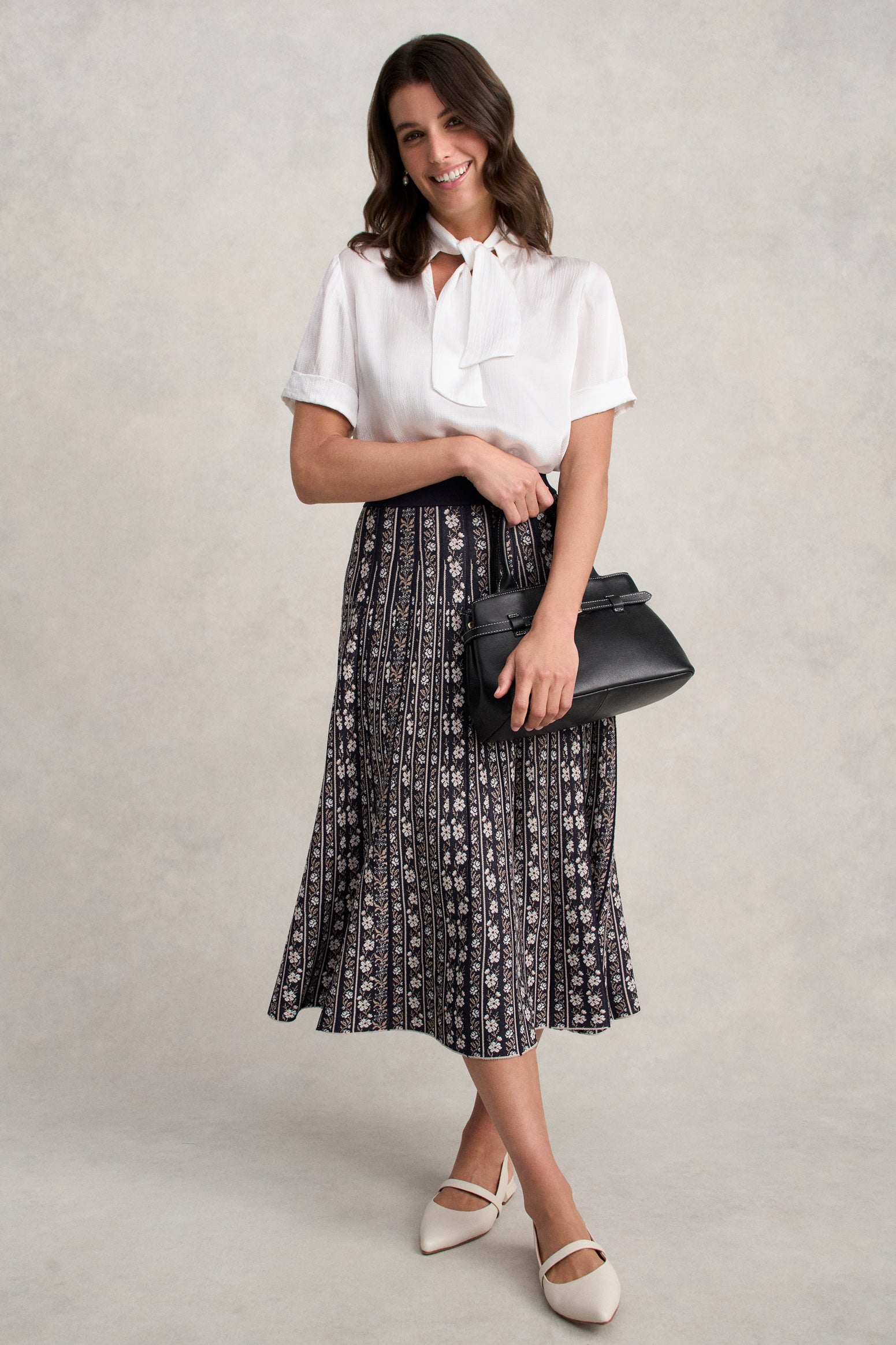 Jacquard Knit Skirt - Floral Jacquard – Blue Illusion