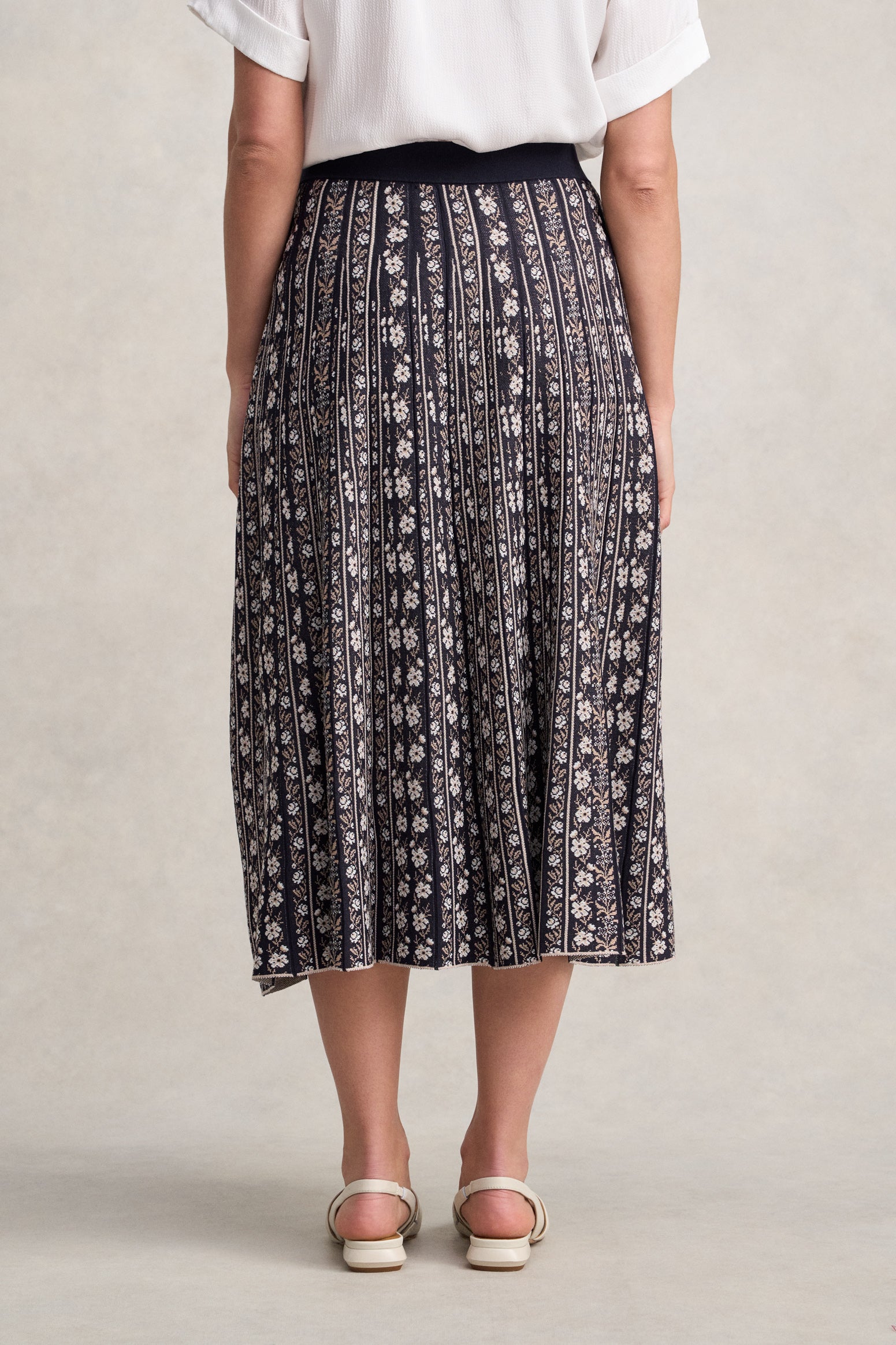 Jacquard Knit Skirt - Floral Jacquard – Blue Illusion