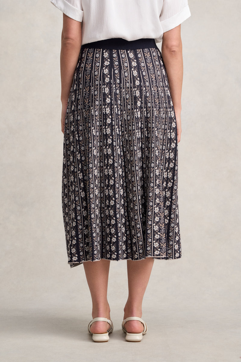 Jacquard Knit Skirt - Floral Jacquard