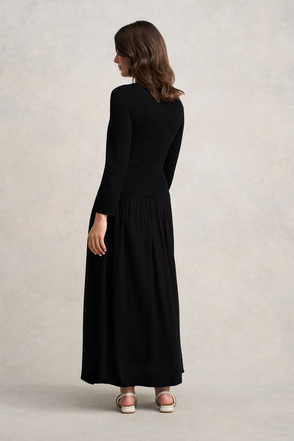 Mix Media Dress - Black