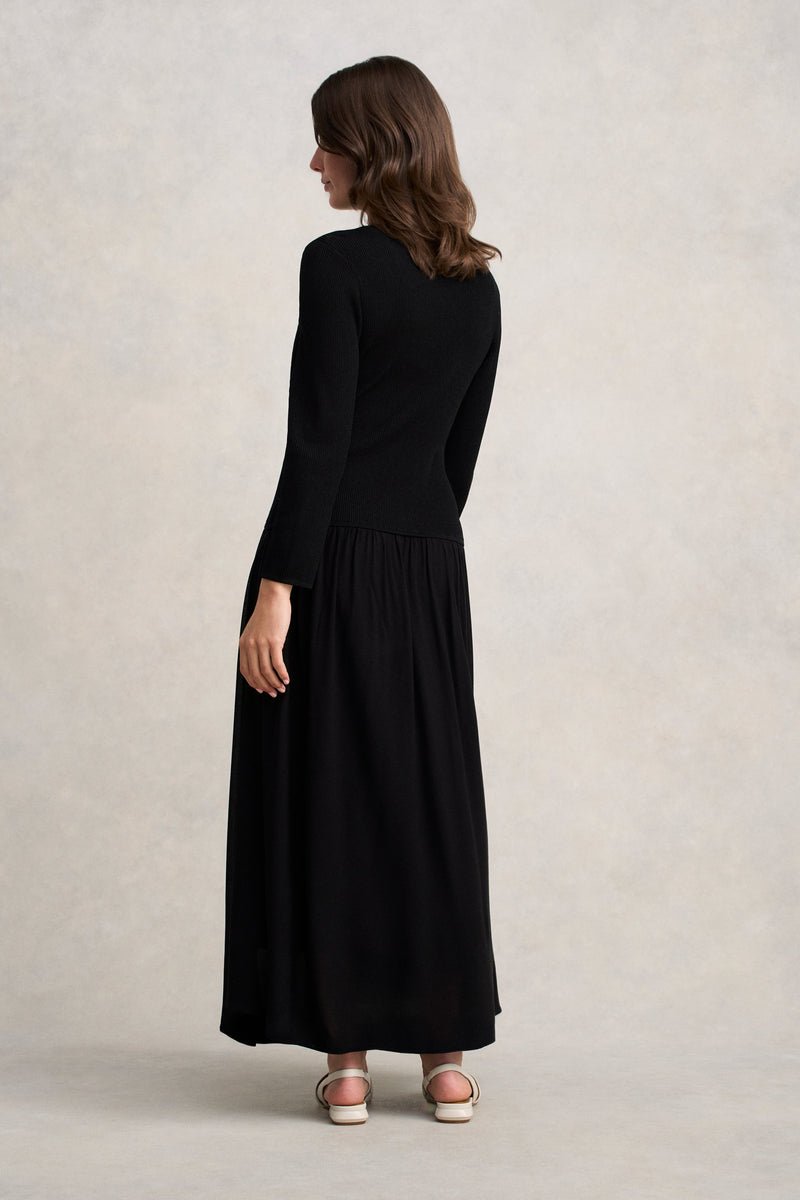 Mix Media Dress - Black