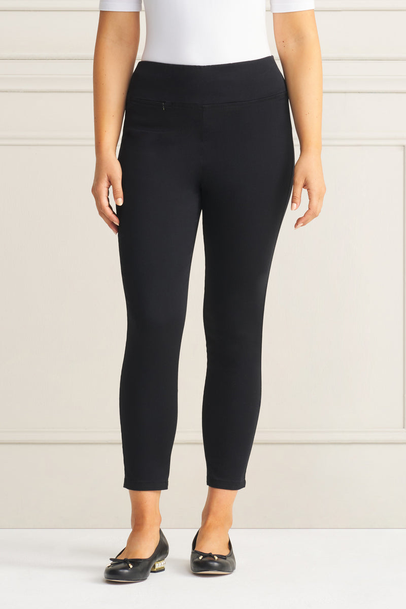 Zip Detail 7/8th Pant - Black Noir